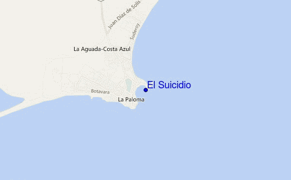 mapa de localização de El Suicidio