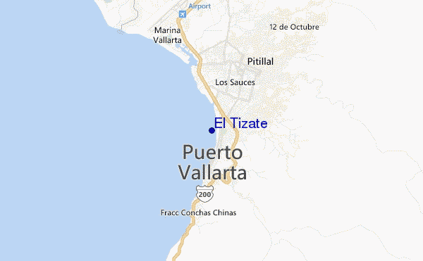 mapa de localização de El Tizate