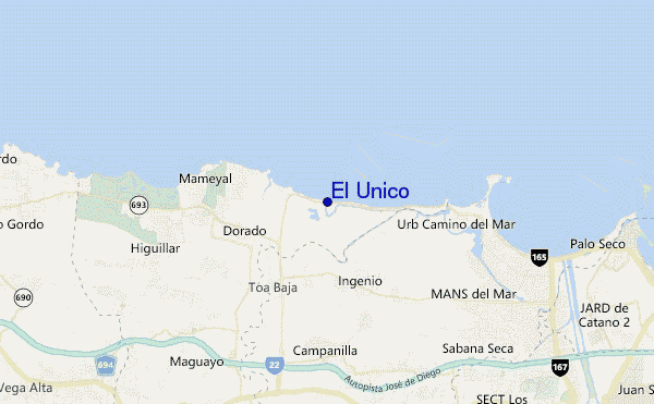 mapa de localização de El Unico