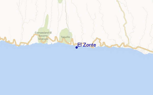 mapa de localização de El Zonte