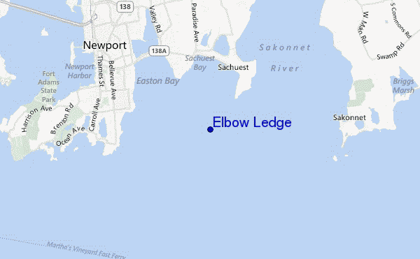 mapa de localização de Elbow Ledge
