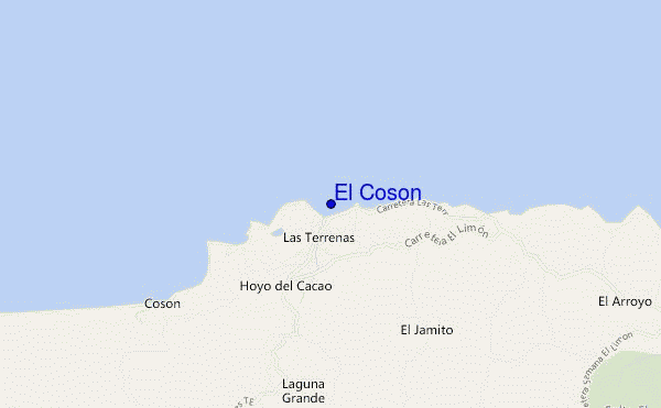 mapa de localização de El Coson
