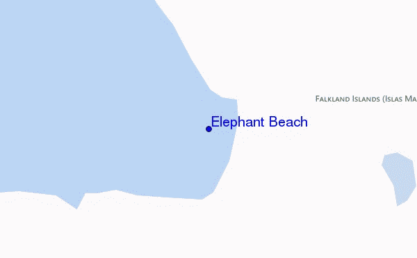 mapa de localização de Elephant Beach