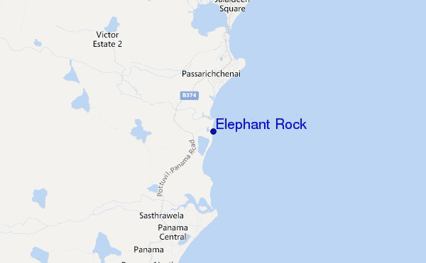 mapa de localização de Elephant Rock
