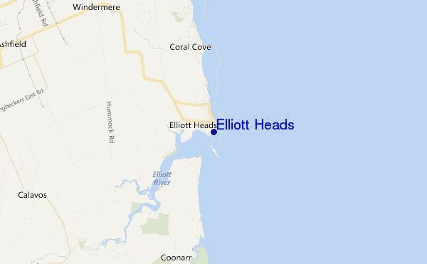 mapa de localização de Elliott Heads