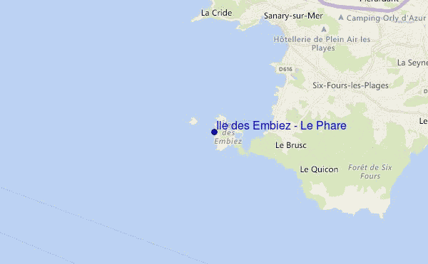 mapa de localização de Ile des Embiez - Le Phare