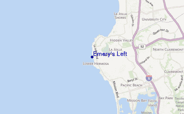 mapa de localização de Emery s Left