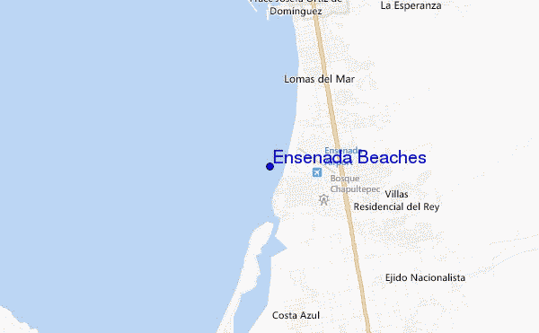 mapa de localização de Ensenada Beaches