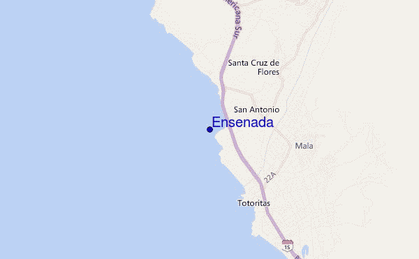 mapa de localização de Ensenada