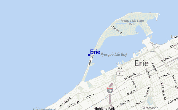 mapa de localização de Erie