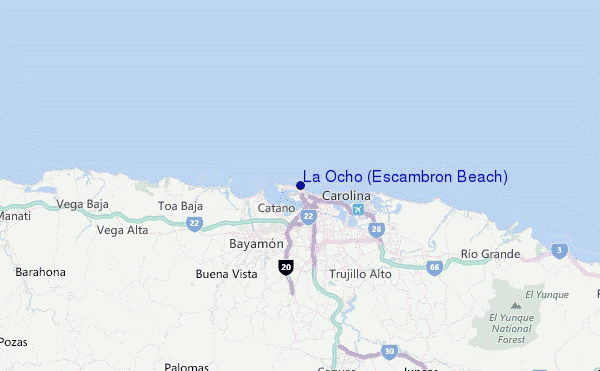 La Ocho (Escambron Beach) Location Map