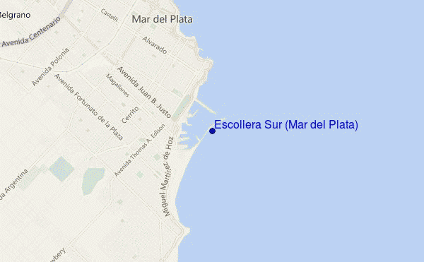 mapa de localização de Escollera Sur (Mar del Plata)