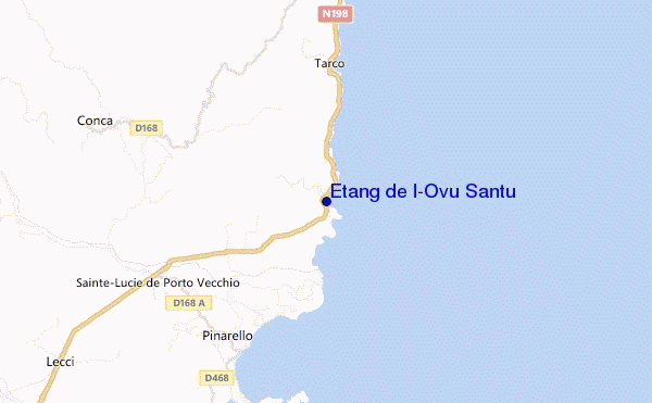 mapa de localização de Etang de l'Ovu Santu