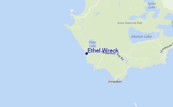 mapa de localização de Ethel Wreck