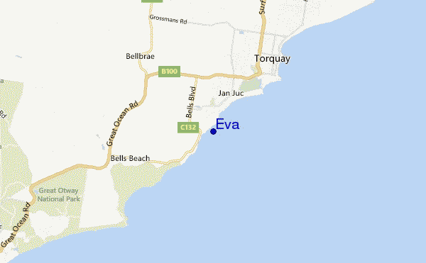 mapa de localização de Eva