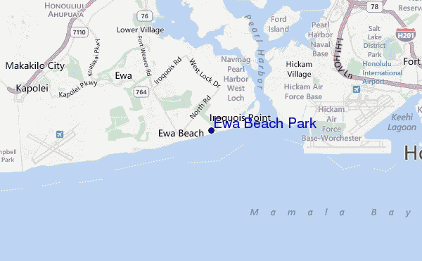 mapa de localização de Ewa Beach Park