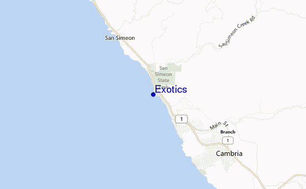 mapa de localização de Exotics