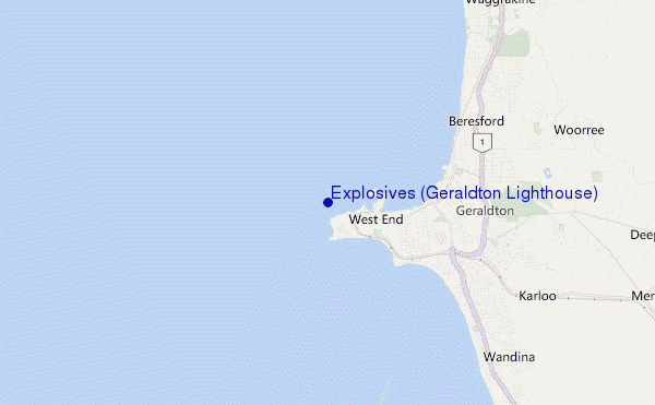 mapa de localização de Explosives (Geraldton Lighthouse)