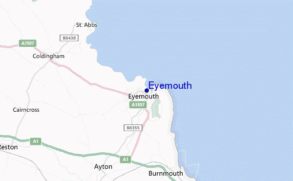 mapa de localização de Eyemouth