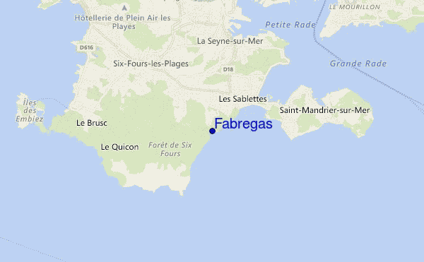 mapa de localização de Fabregas