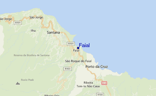 mapa de localização de Faial