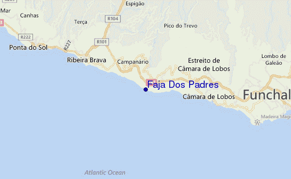 mapa de localização de Faja Dos Padres