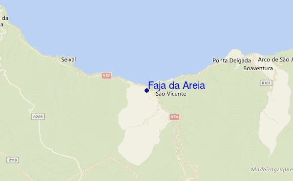 mapa de localização de Faja da Areia