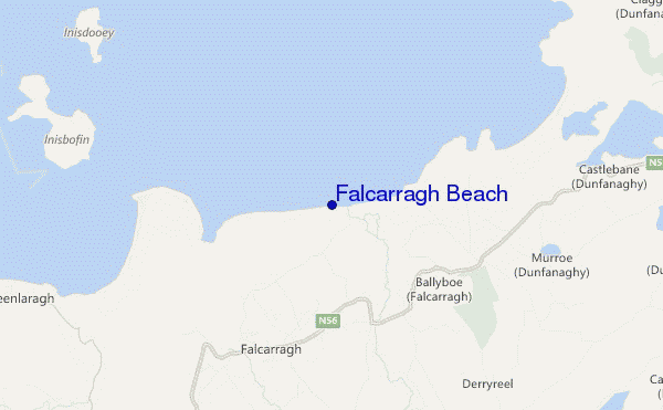 mapa de localização de Falcarragh Beach