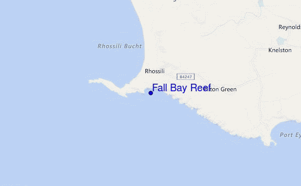 mapa de localização de Fall Bay Reef