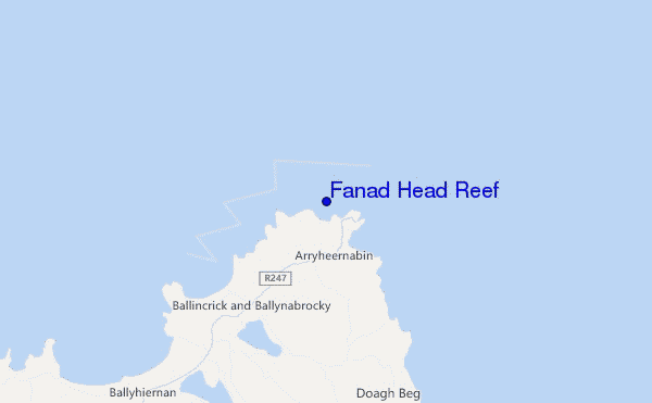 mapa de localização de Fanad Head Reef