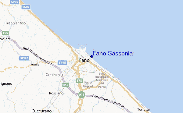 mapa de localização de Fano Sassonia