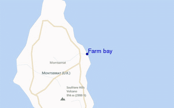 mapa de localização de Farm bay