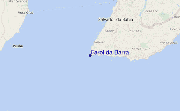 mapa de localização de Farol da Barra