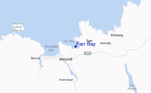 mapa de localização de Farr Bay