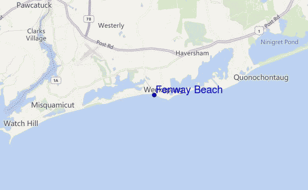 mapa de localização de Fenway Beach