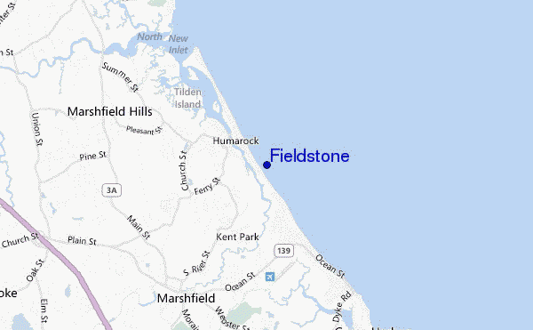 mapa de localização de Fieldstone