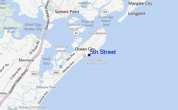 mapa de localização de 5th Street