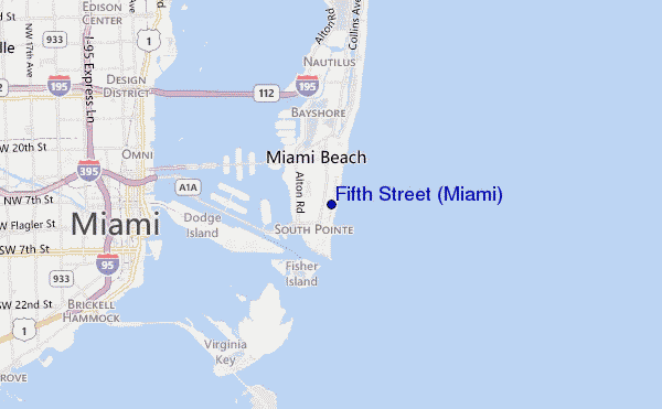 mapa de localização de Fifth Street (Miami)