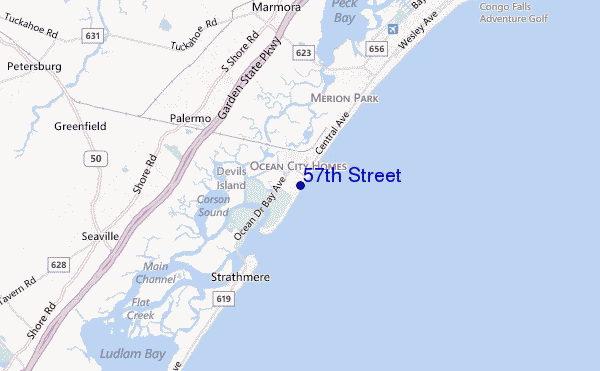 mapa de localização de 57th Street