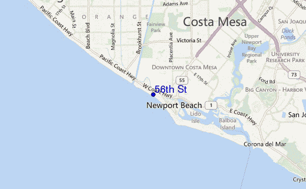 mapa de localização de 56th St