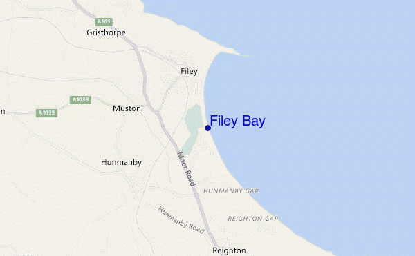mapa de localização de Filey Bay