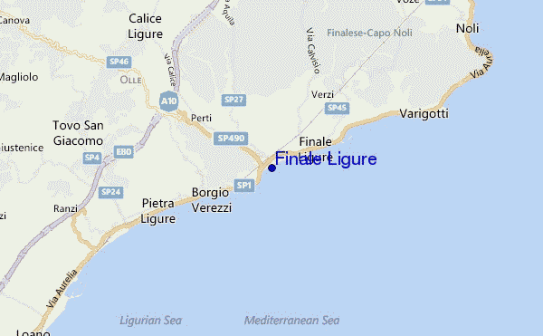 mapa de localização de Finale Ligure