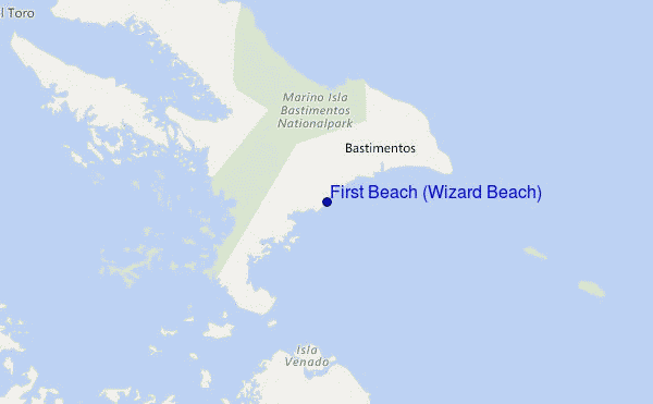 mapa de localização de First Beach (Wizard Beach)