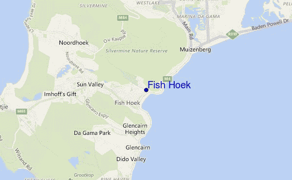 mapa de localização de Fish Hoek