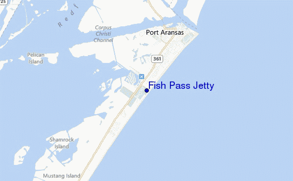 mapa de localização de Fish Pass Jetty