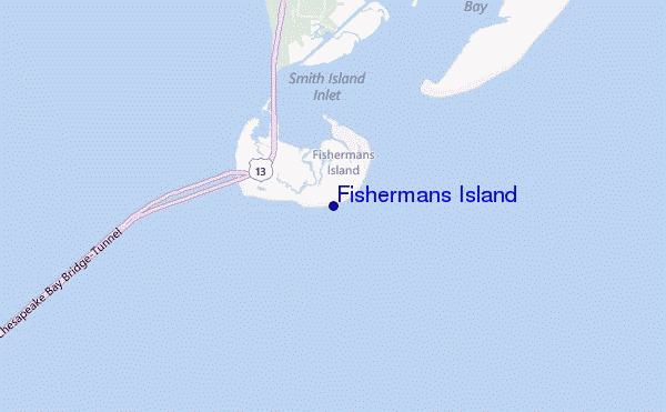 mapa de localização de Fishermans Island