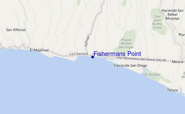 mapa de localização de Fishermans Point
