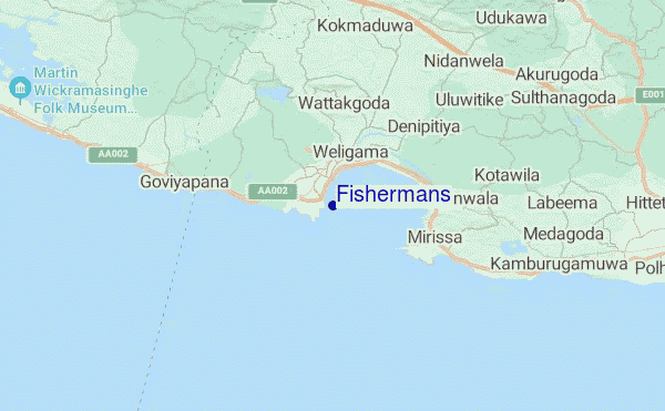mapa de localização de Fishermans