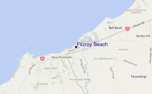 mapa de localização de Fitzroy Beach