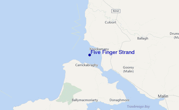 mapa de localização de Five Finger Strand